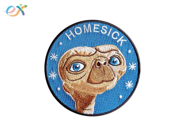 Homesick 100% Custom Embroidered Logo Patches Round Shape For Clothes Accessorie