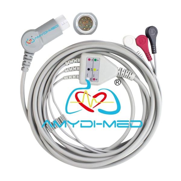Medical ECG Cables And Leadwires Philips 3 Lead Ecg Cable Newtech M1280A M1722A