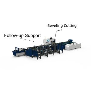 QH-GC3-S  3 Chucks Tube Cutting Machine Standard Model Follow-up Support Beveling Cutting
