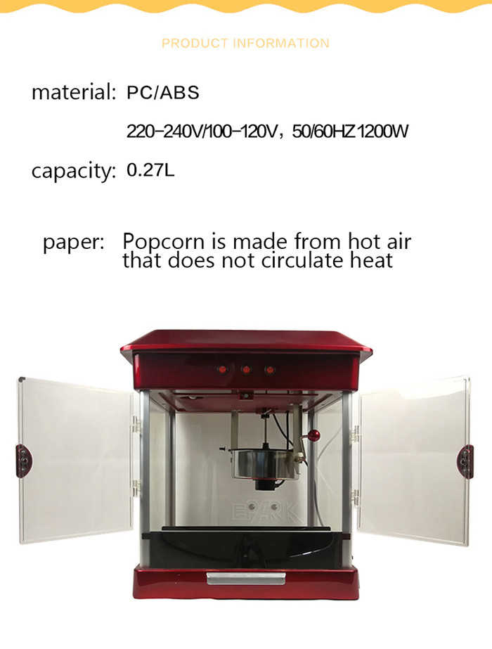 Double Door Popcorn Making Machine for Outdoor Garage