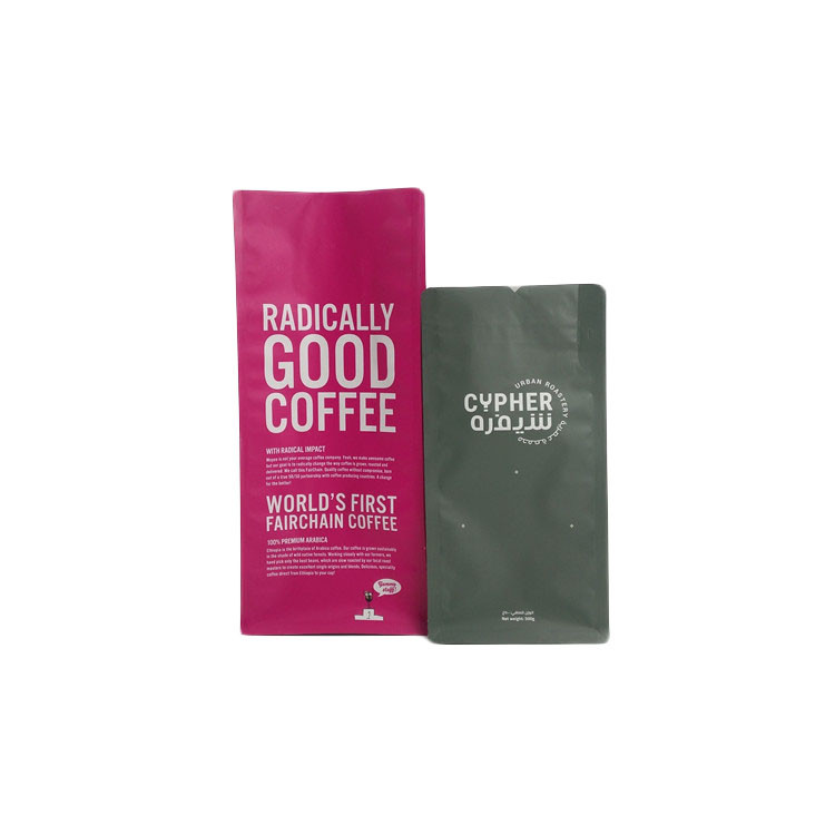 Flat Bottom Tea Bags Packaging Custom Printed Resealable Kraft Paper With Valve