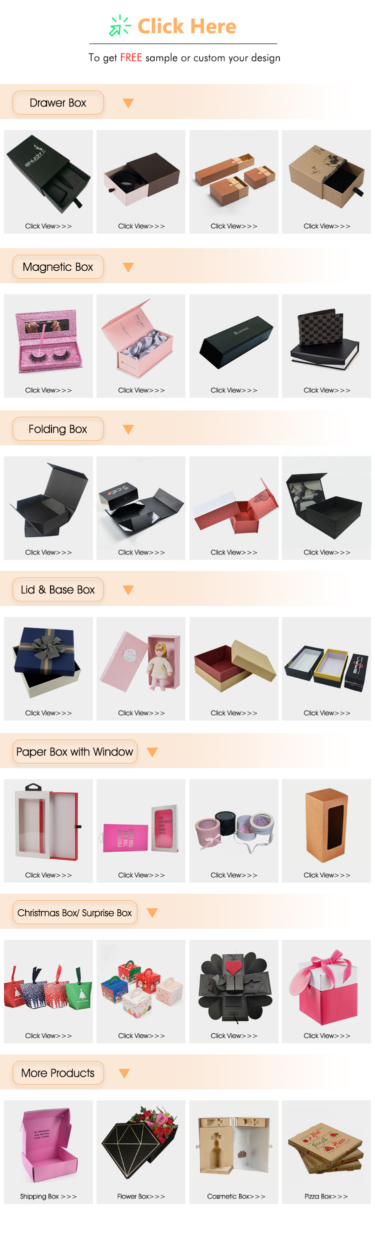 Factory wholesale electronics accessories small custom logo paper box with window