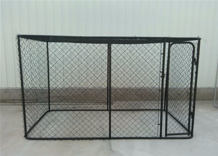 Large Folding Pet Cage For Dog House / Metal Dog Crate Kennel With Gate