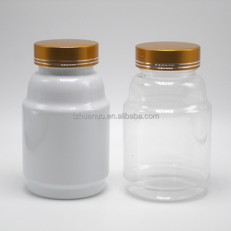Child Resistant Lids PET Pill Containers for Pharmacy 250mL Pill Capsule Storage