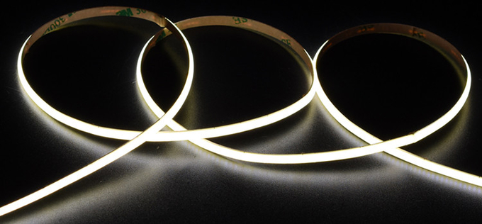 3MM Ultra Thin LED Light Strip COB Dotless  High Density Cutting Soldering Under Steps 1