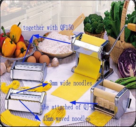 Spaghetti Sustainable Pasta Machine Set Nickel Plated Silver Manual OEM
