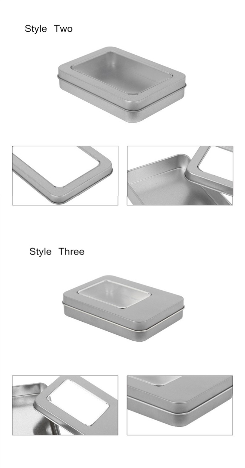 Antirust Lightweight Printed Tin Boxes With Hinged Lid Multipurpose