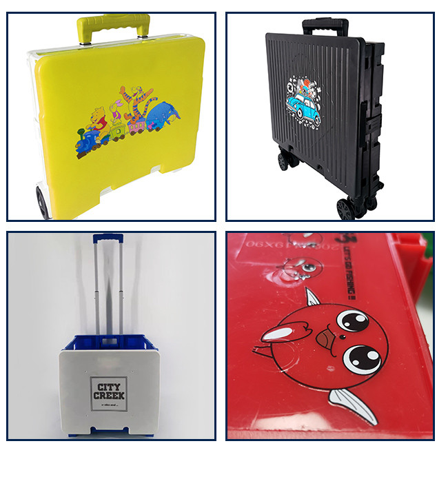 Hand Carts Foldable Supermarket Trolley With Plastic PVC Wheel