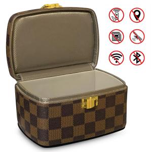 Pu Leather Remote Control RFID Key Fob Signal Blocker Box