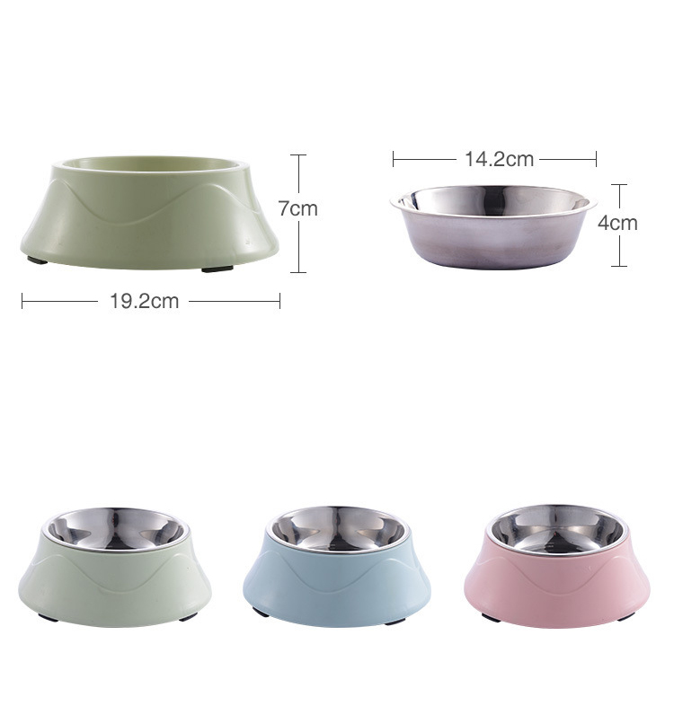 Stainless Steel Dogs Bowl Cat Food Bowl Custom Colorful Capacity 400ML Custom Design