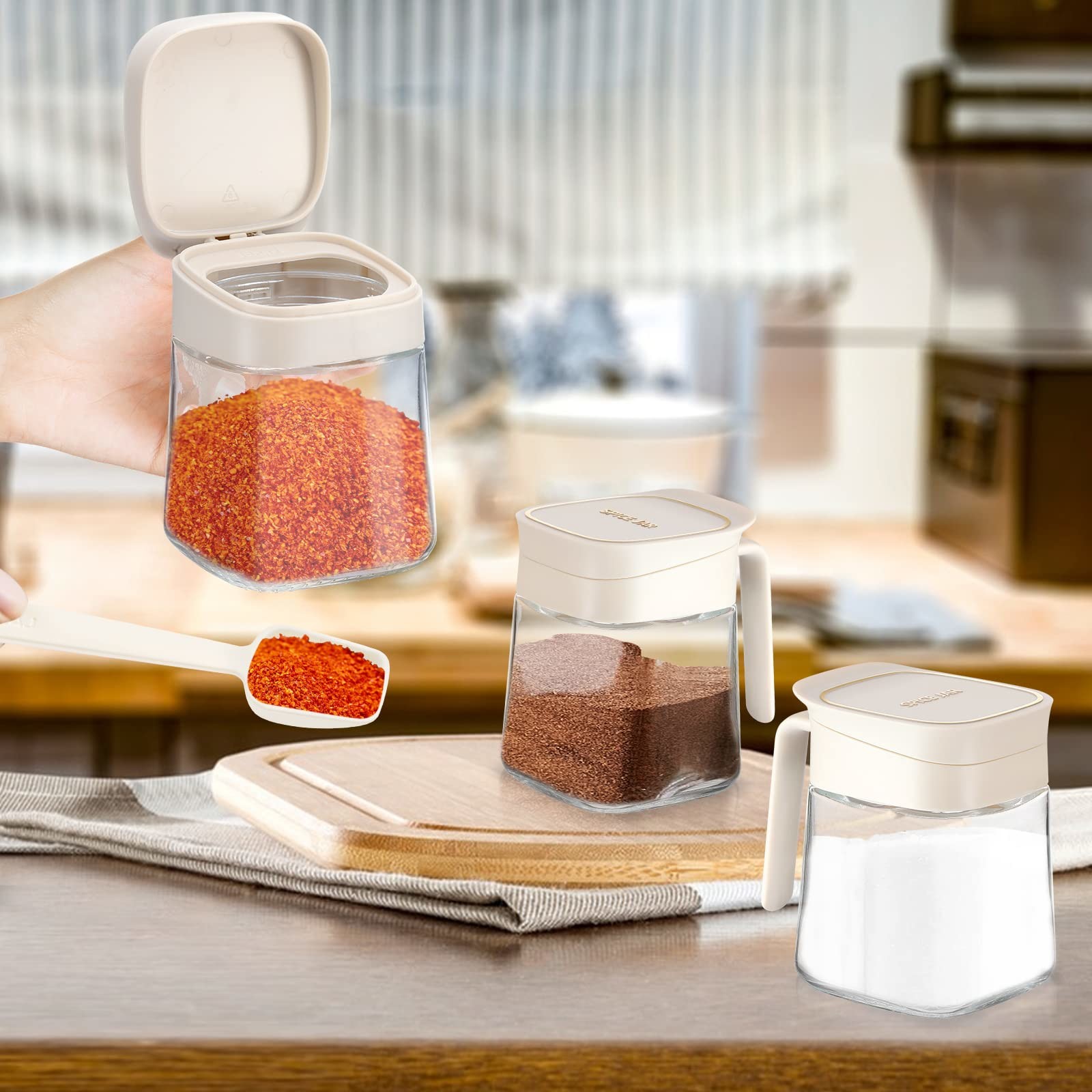 Kitchen Seasoning Spice Tools Condiment Jar Set 300ml 10 Ounces Easy Install