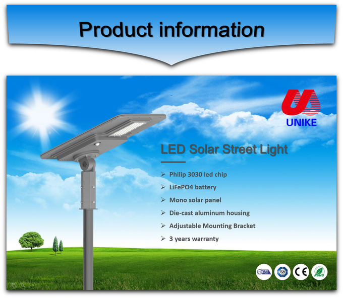 20w Smart Ip65 Solar Light Aluminum Seperate LED Solar Street Lights