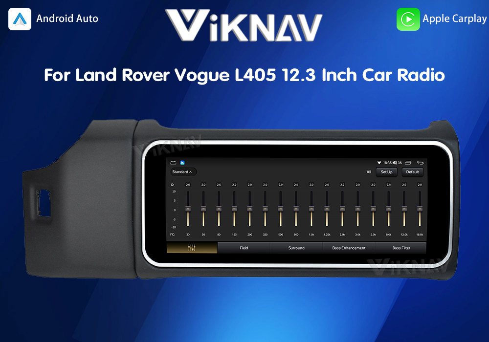 Viknav 12.3 Inch Touch Screen Car Radio For Land Rover Range Rover Vogue L405 2013-2017 Multimedia Player GPS Navigation Head Unit (Black)