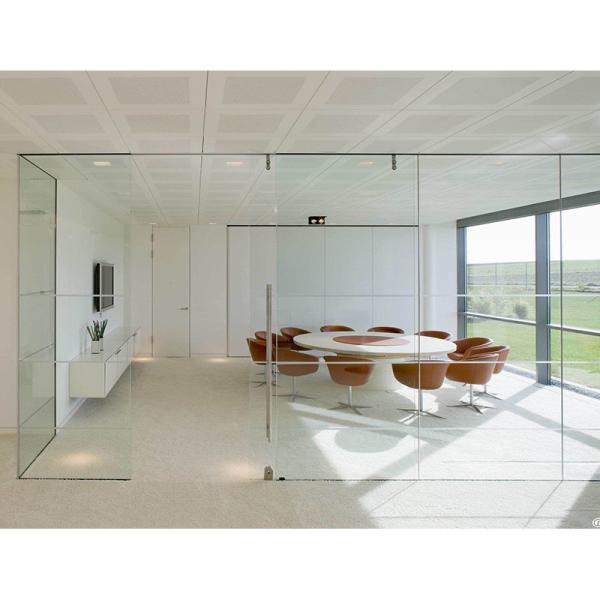 Restaurant Acoustic Glass Partition Wall Single Glazed Conference Room Glass
