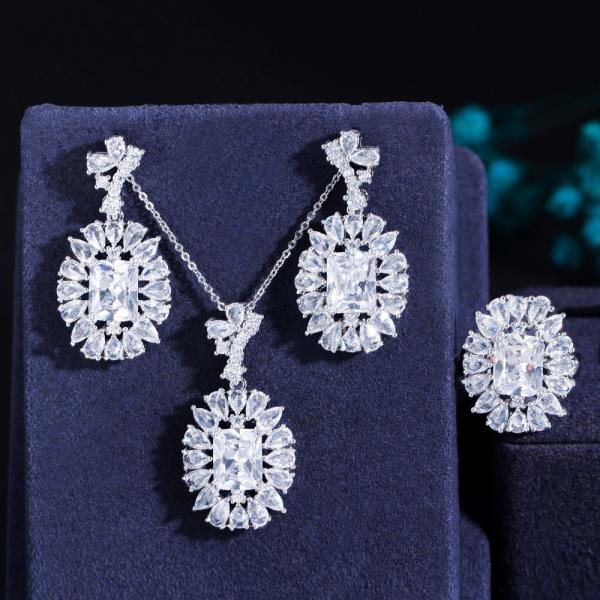 Fashion Women Wedding Necklaces Sets Vintage Collar Rhinestone Crystal Choker