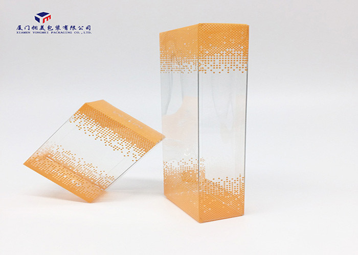 Rectangle PET Custom Printed Plastic Boxes Orange Color Size 5.8cm*3cm*7.8cm