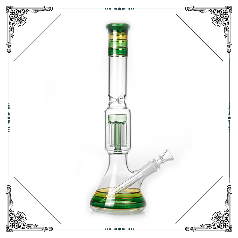 14 Inches Borosilicate Glass Water Pipe With 8 Arms Tree Perc Bongs