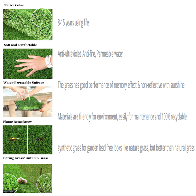 Large Green Fake Grass For Rabbits Customized Landscaping Easy Installing