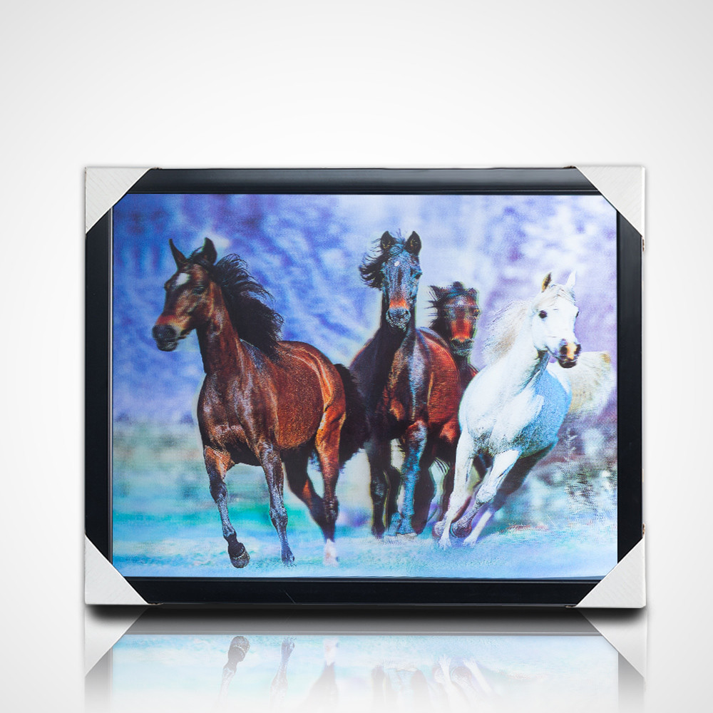 Wholesale Wall Paints PET 40*30cm 3D 5D Lenticular Animals World Picture With Black Frame for Living Room Decoration
