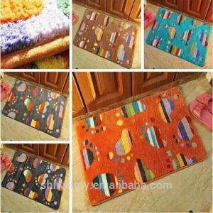Polyester hand tufted pattern modern bath room mat with latex backing
