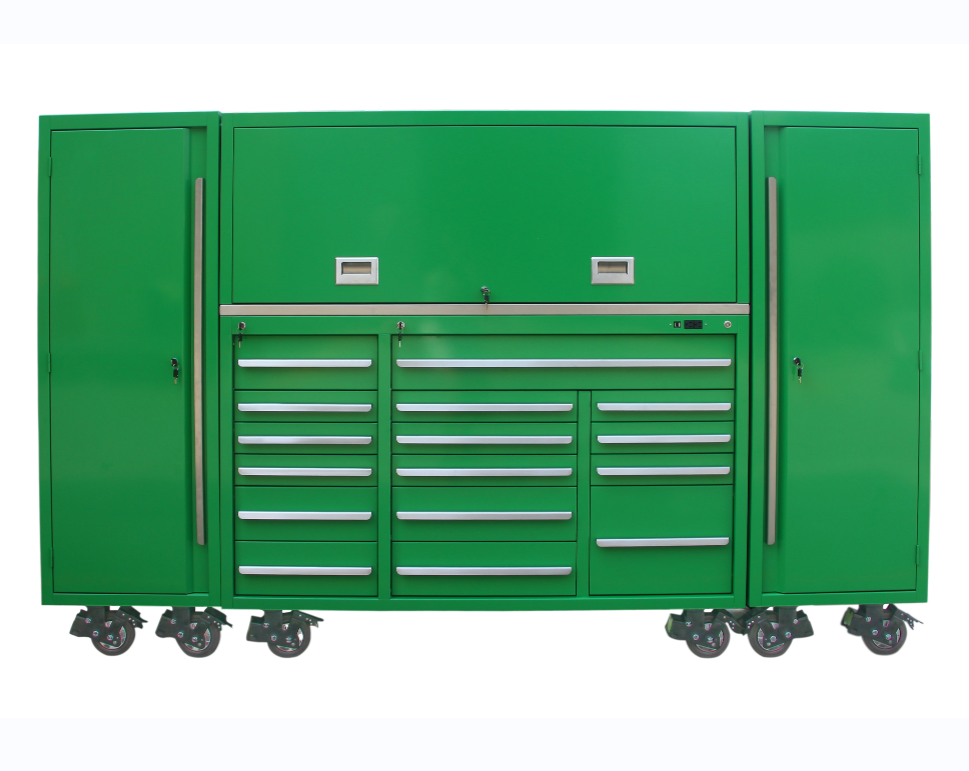 Professional Workshop Storage Solution Durable Black Tool Chest Cabinet Set with Tools