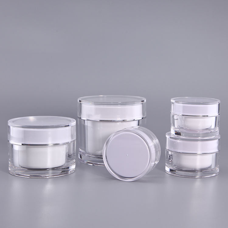 Empty Green Face Cream Acrylic Cosmetic Jar 30g With Skin Care Cream