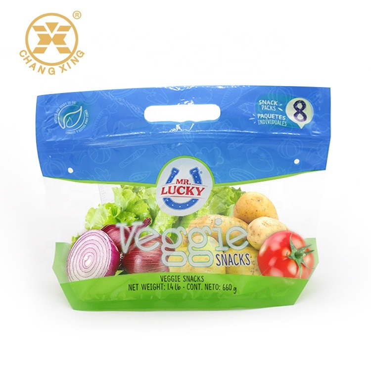 BOPP Plastic pin hole air release Stand Up Pouch With Zipper Vegetable Fruit Bags