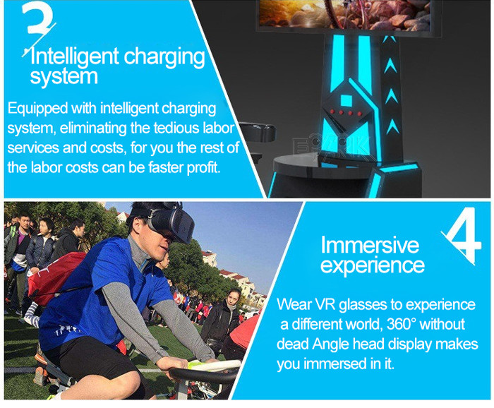 42 Inch Display Virtual Reality Game Machine VR Bicycle Racing Game Simulator