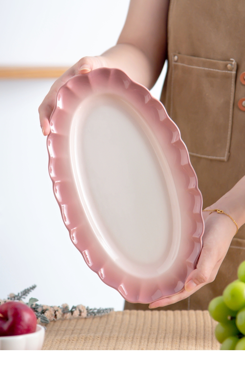 Stunning Pink Ceramic Plates 6-Piece Dinnerware Set For Special Occasions And Presents