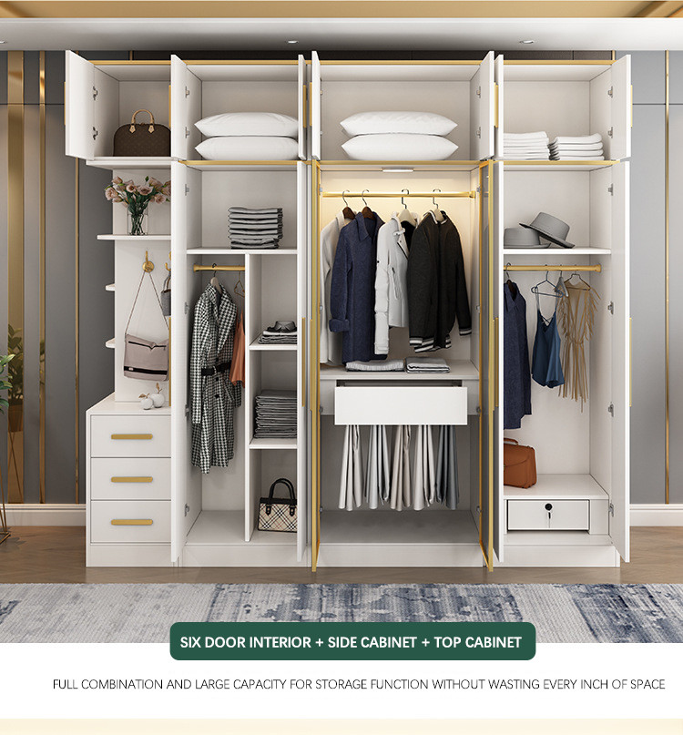 Multispace Bedroom Storage Wardrobe With Mirror Hinged Door