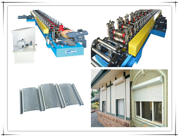 Manual Decoiler Rolling Shutter Door Roll Forming Machine For 13 Forming Stations