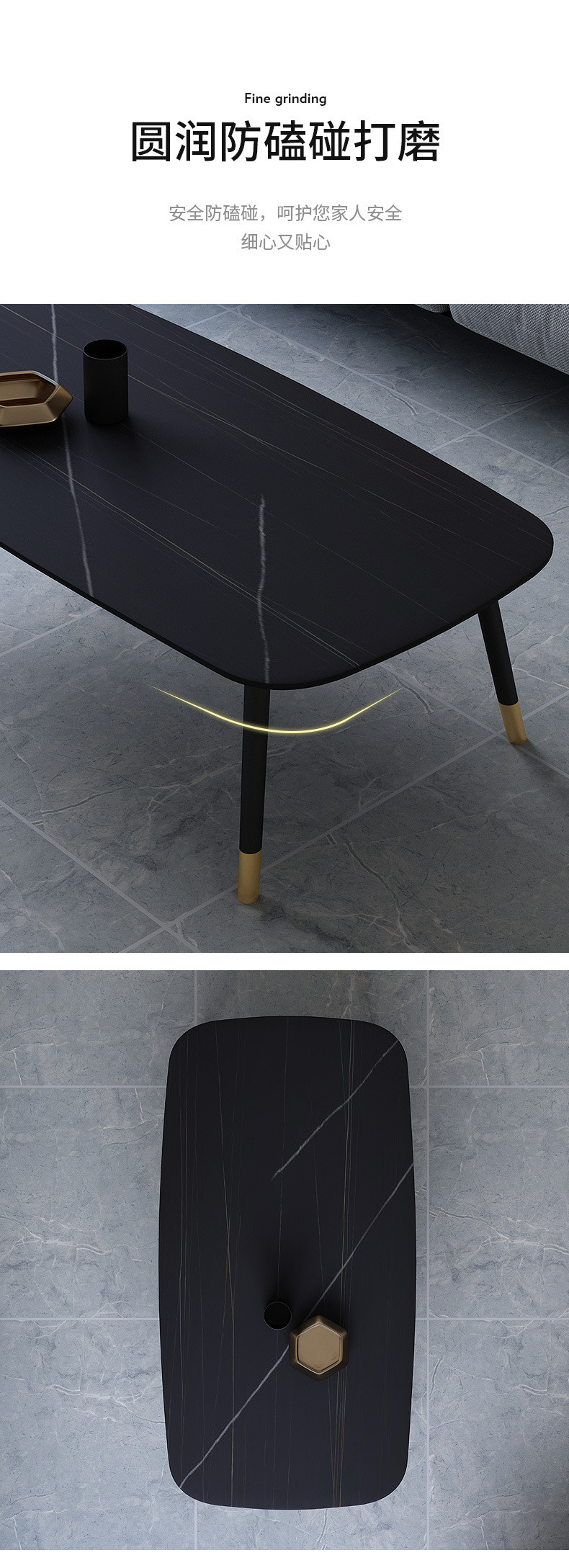 Italian Simple Rock Board Small House Type Modern Living Room Household Creativity Europe