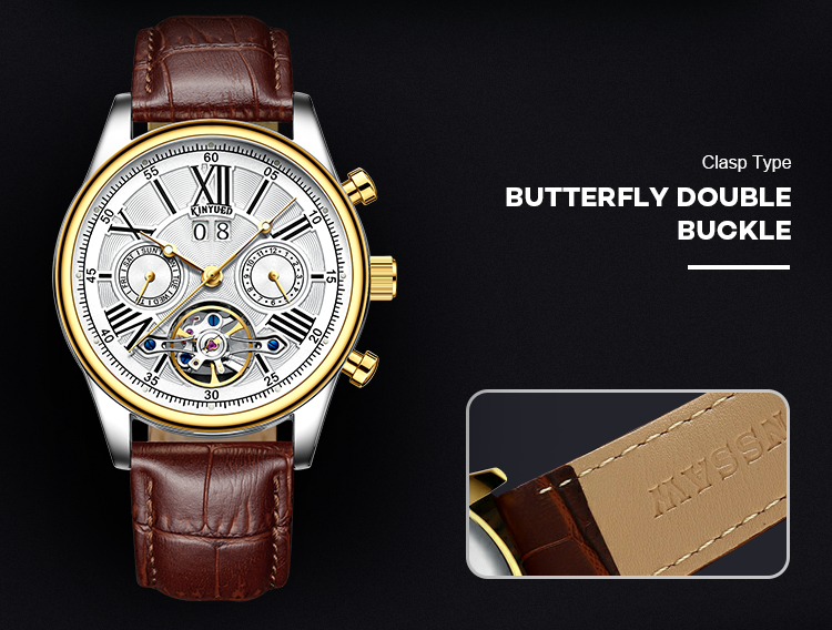 Wind Up Mechanical Wrist Watch Water Resistant High Hardness Glass