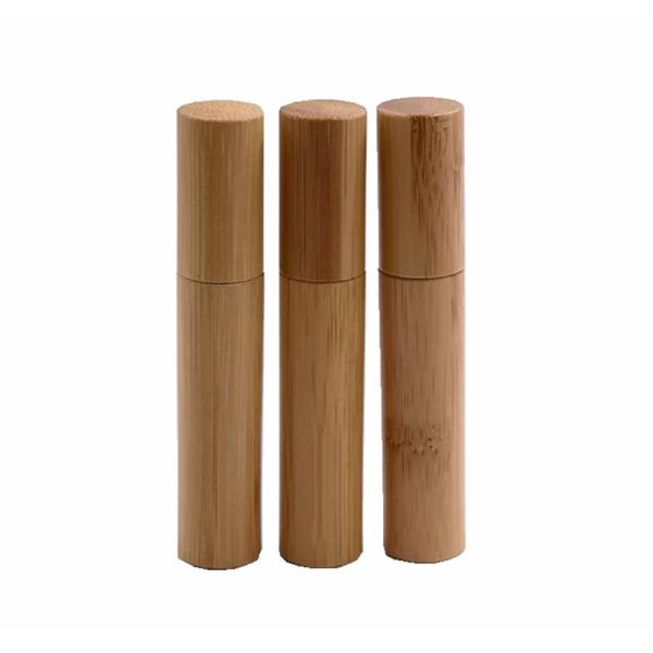 Quality Custom Engraved Bamboo Roller Bottles 10ml Perfume & Essential Oil Roll On Stainless Steel Ball & Engravable Surface for sale
