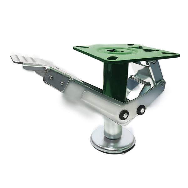 Green Swivel Casters 300 Kg Load Capacity Galvanized Steel Wheel 151mm Height