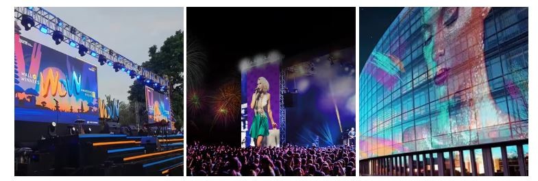 P10.4 Outdoor Rental Transparent LED Display P3.9-7.8 Full Color LED Stage Screen