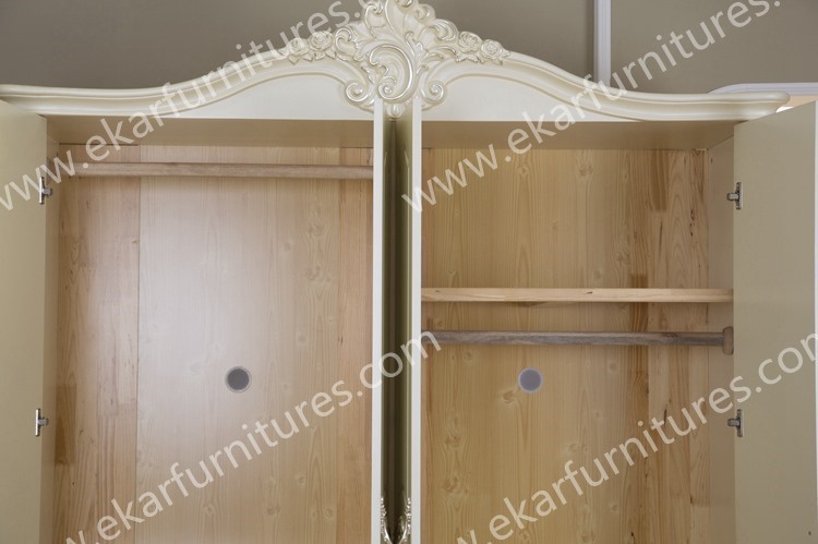 Spain Style Vintage Carved Bedroom Wardrobe Designs 602-6