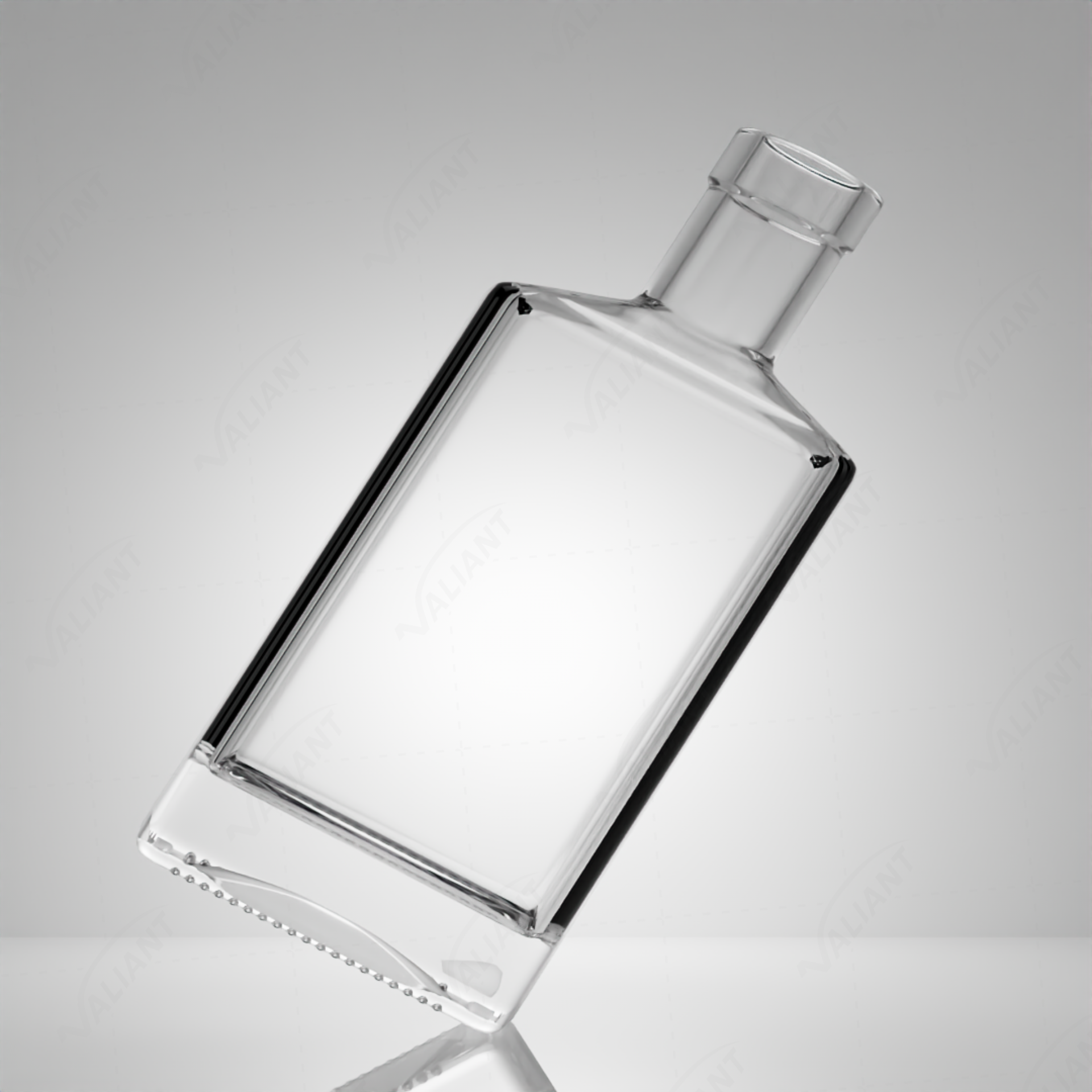 50ml Square Glass Bottle for Whiskey Gin Rum Custom Cap and Cork Stopper Included