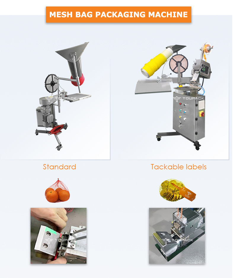 TOUPACK Mesh Bag Fruit Package Machine / Semi Automatic Citrus Net Bag Packaging Machine