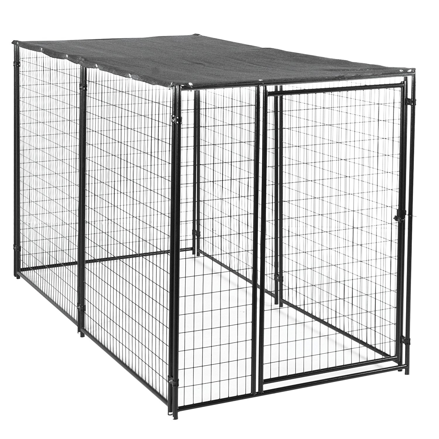 Black Heavy Duty Dog Kennel Run 4ft X 4ft X 6ft Outside Welded Wire Mesh