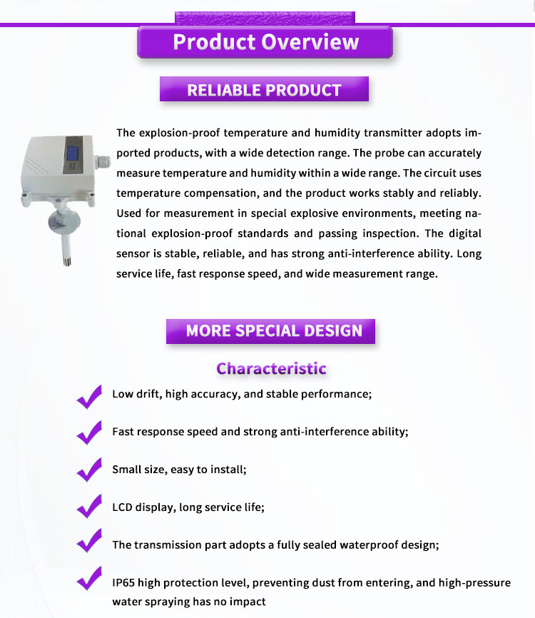 UNIVO UBWH-DY Explosion-proof Humidity Temperature Sensors for Industrial Applications
