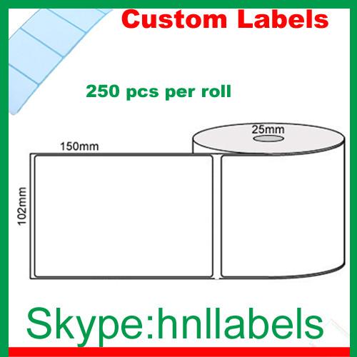 Thermal Transfer Labels 102mmX150mm/1 Plain Transfer Roll Permanent, 250Lpr ,