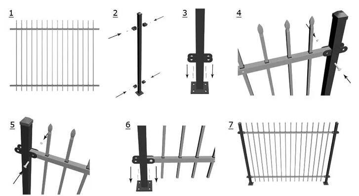 H2.4m Palisade Security Fencing