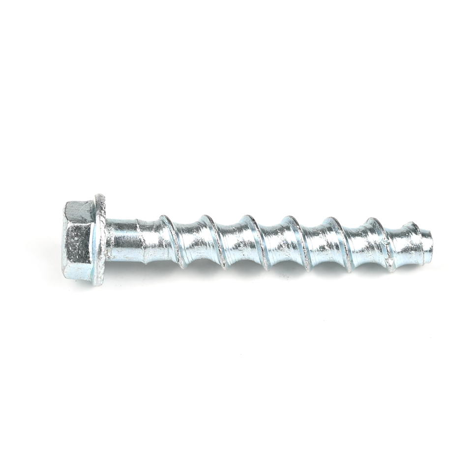 Flat Head Carbon Steel Hex Flange Concrete Screws for Facade Suspension in Zinc Plated