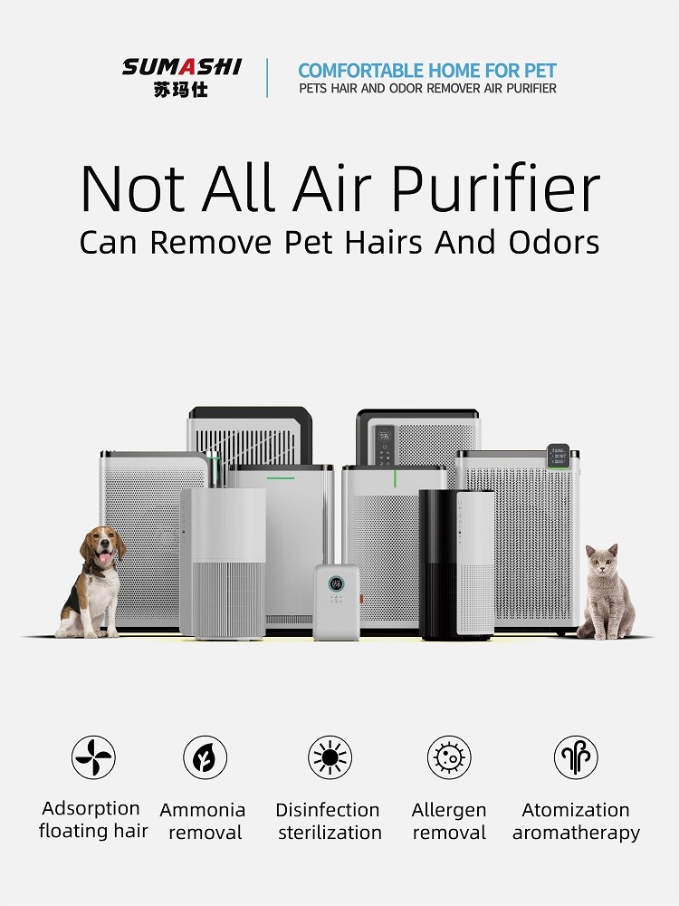 Portable Small WIFI Pet Air Purifier With Active Oxygen Removal Odors