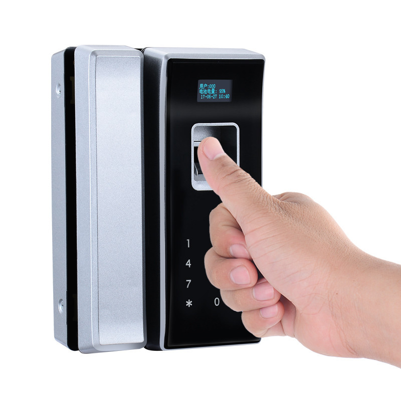 Digital Touch Screen Glass Door Lock Smart Card Fingerprint Unlock For Commercial Department
