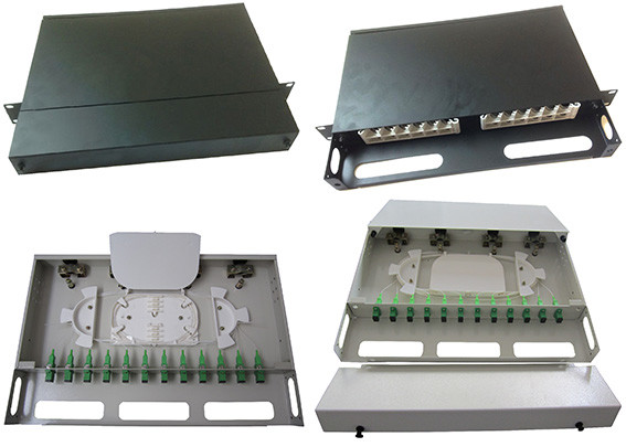 Fiber Optic Distribution Panel 1U 24 Cores Fix Type , Optical Terminal Box
