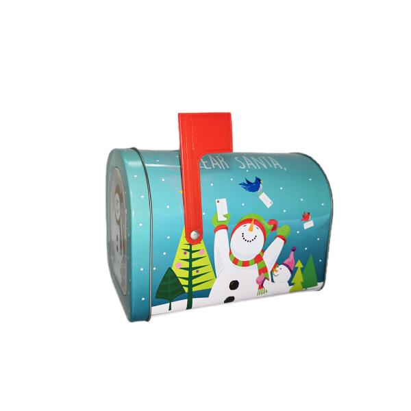 Decorative Mailbox Shaped Gift Boxes , Christmas Cake Tin Box For Biscuit