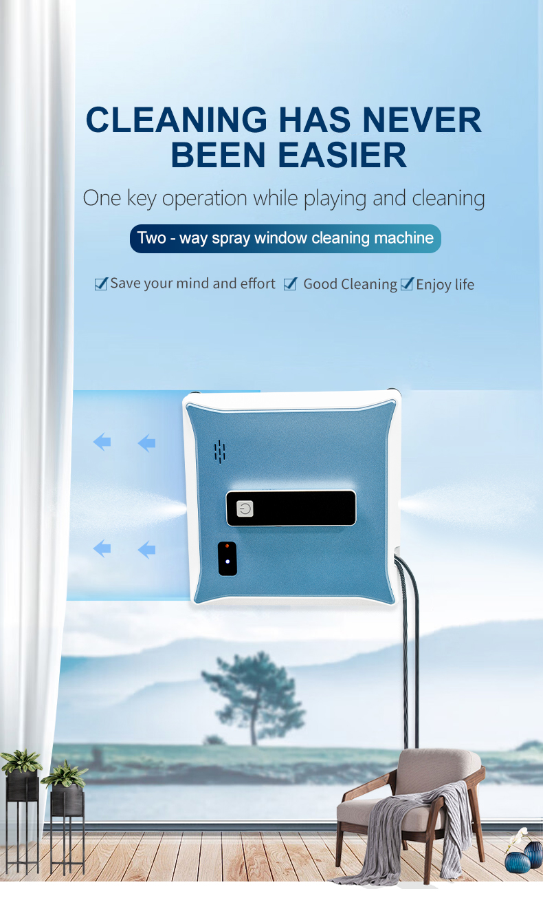 Smart Window Cleaner Robot With Tuya App Control And Anti Falling Safety Features