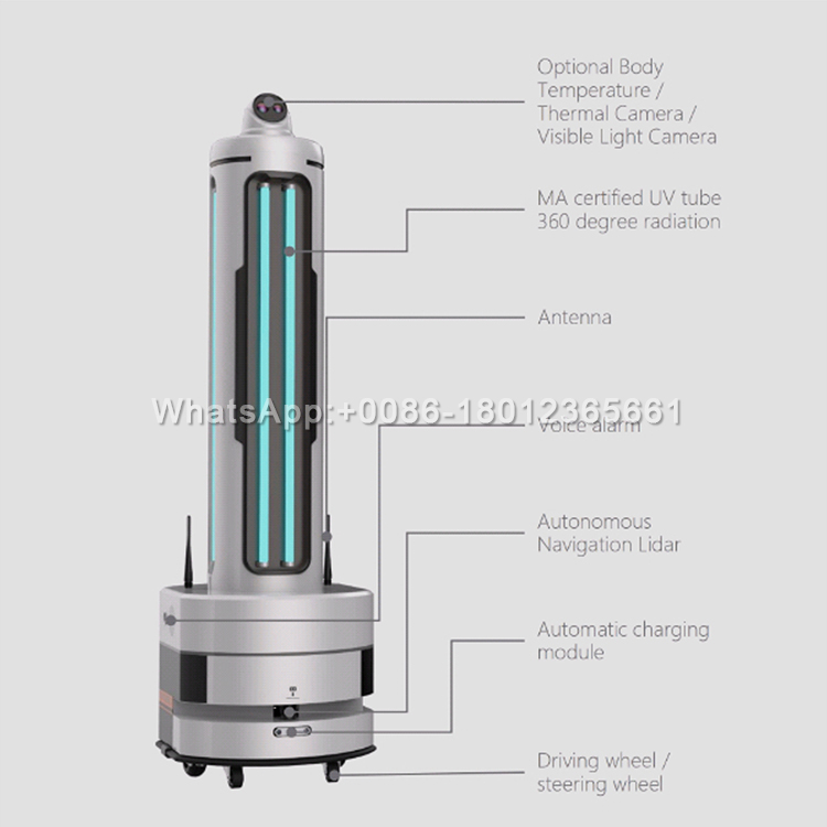 Hospitals Ultraviolet Light Contactless Virus Killing Robot